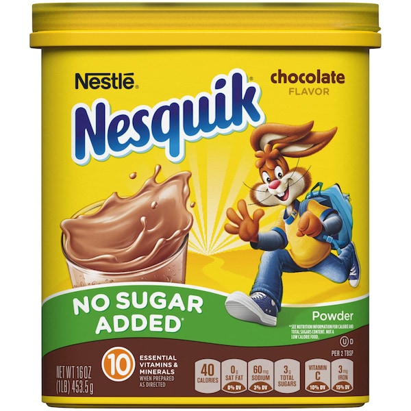 Nestle Nesquik Milk Flavoring Sugar Free Chocolate Powder 16 oz. Tub, PK6 00028000803209 - main